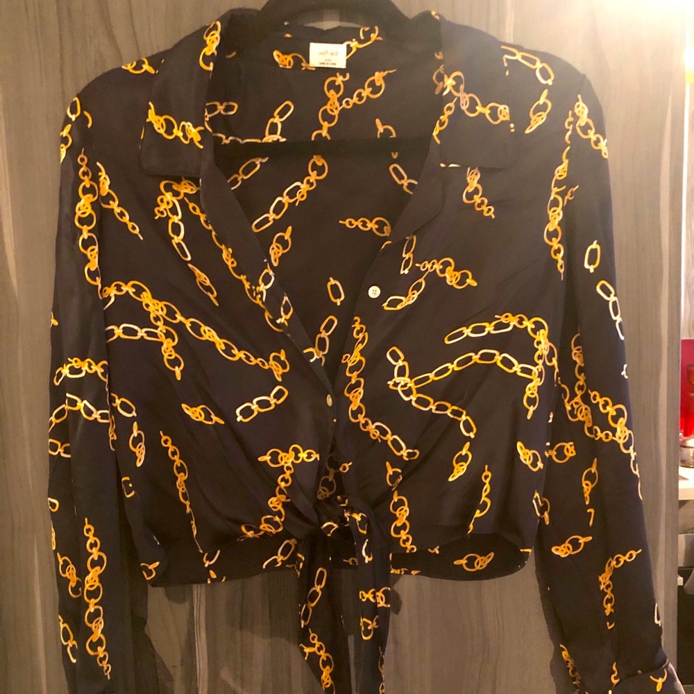 NWOT Wilfred Tie Front Blouse (100% silk) XXS